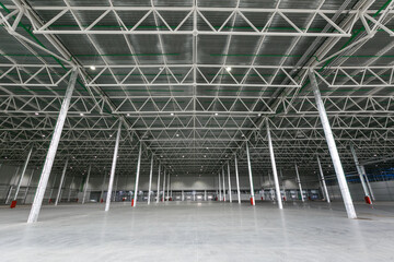 Interior of empty warehouse or garage