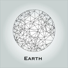 polygonal globe. Planet earth with Polygonal style. Low polygon Vector illustration. The earth before Pollution. 