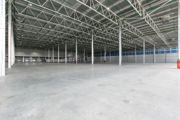 Interior of empty warehouse or garage