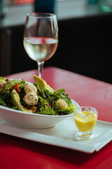 salad and drink