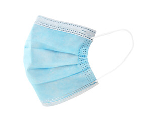 Disposable face mask isolated on white. Protective measures during coronavirus quarantine