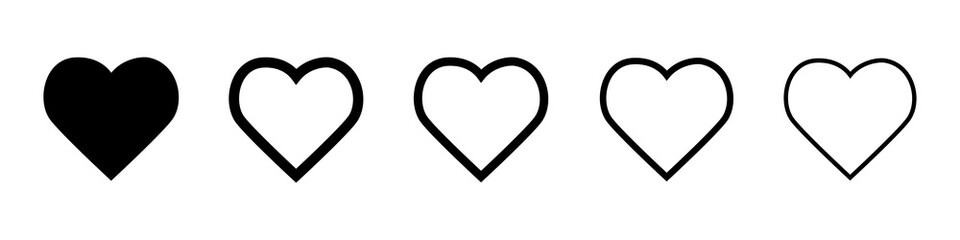 Heart vector icons. Set of vector heart shape. Love passion concept. Romantic design.