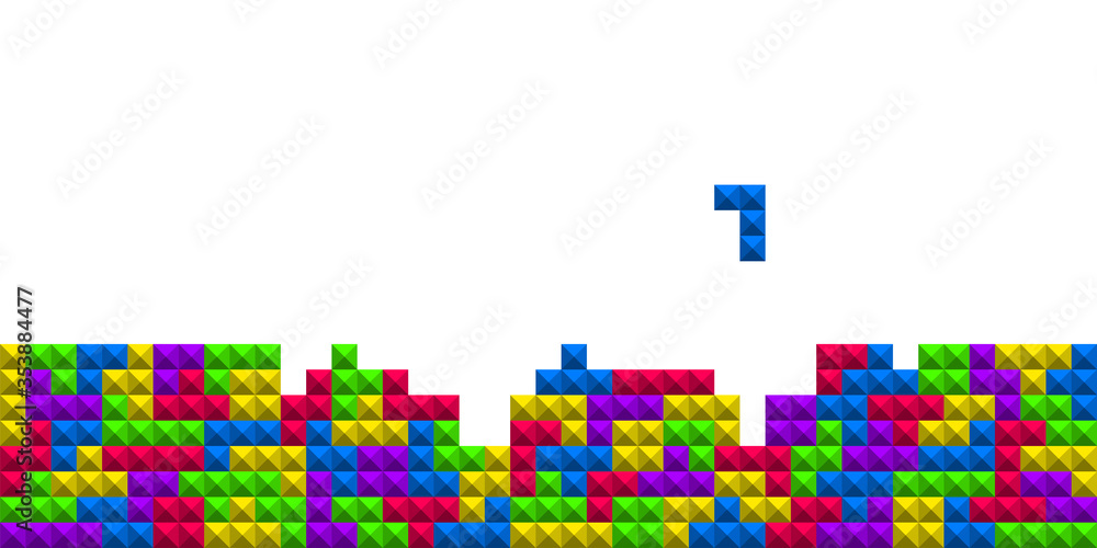 Poster tetris game. abstract seamless pattern. geometric shape. seamless vector pattern. vector isolated il