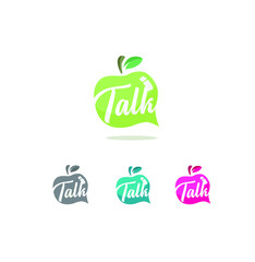 vector illustration of an apple icon, Apple talk