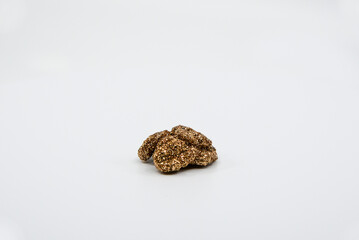 Glitter walnut with white background