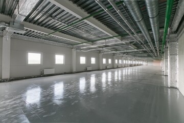 Fototapeta premium Interior of empty warehouse or garage