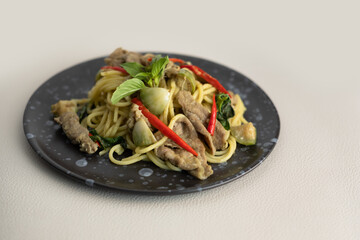 Green Curry Pork Spaghetti,