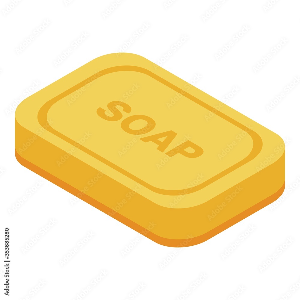 Poster cleaning soap icon. isometric of cleaning soap vector icon for web design isolated on white backgrou