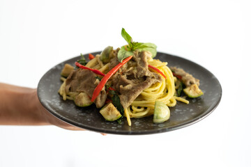 Green Curry Pork Spaghetti,
