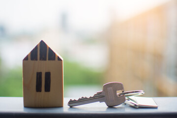 close up key , personal loan concept. subject is blurry.