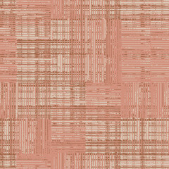 Plaid. Seamless Grunge Stripes. Abstract Texture with Horizontal and Vertical Strokes. Scribbled Grunge Motif for Cotton, Print, Calico. Scottish Motiff. Vector Texture.