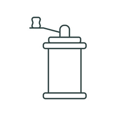classic coffee mill, line icon