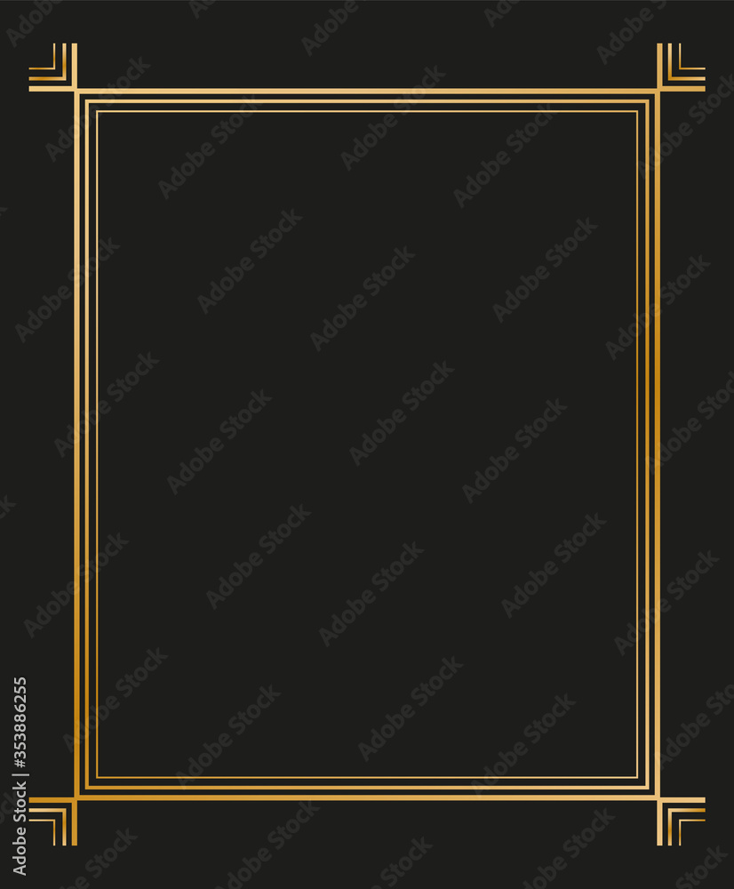 Poster vector illustration of art deco borders and frames. creative pattern in the style of the 1920s for y