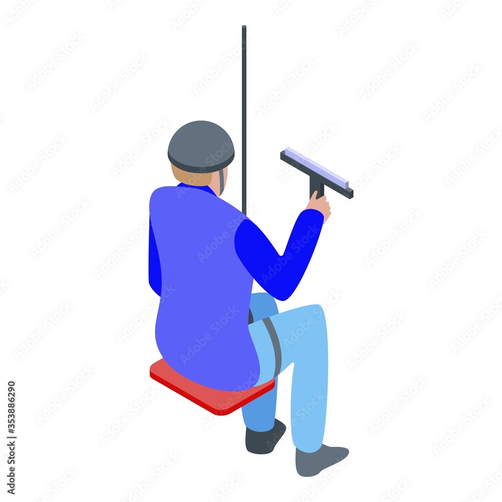 Poster high window cleaning icon. isometric of high window cleaning vector icon for web design isolated on 