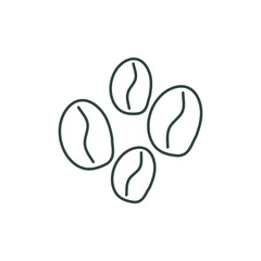 four coffee beans, line icon