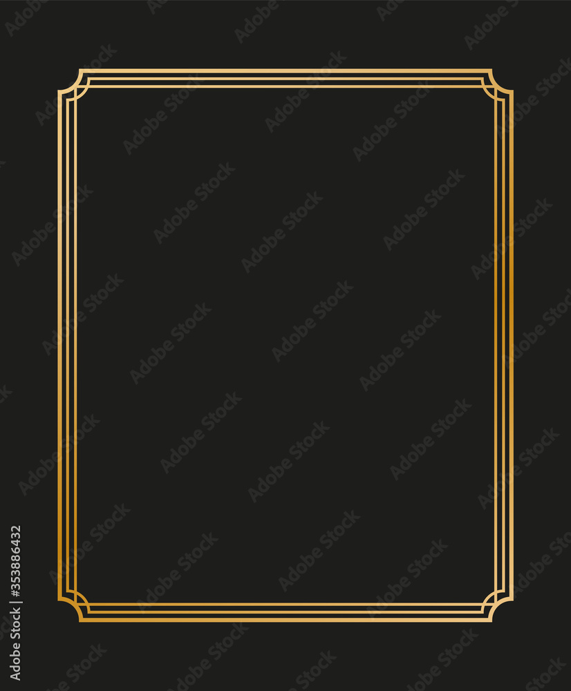 Poster vector illustration of art deco borders and frames. creative pattern in the style of the 1920s for y