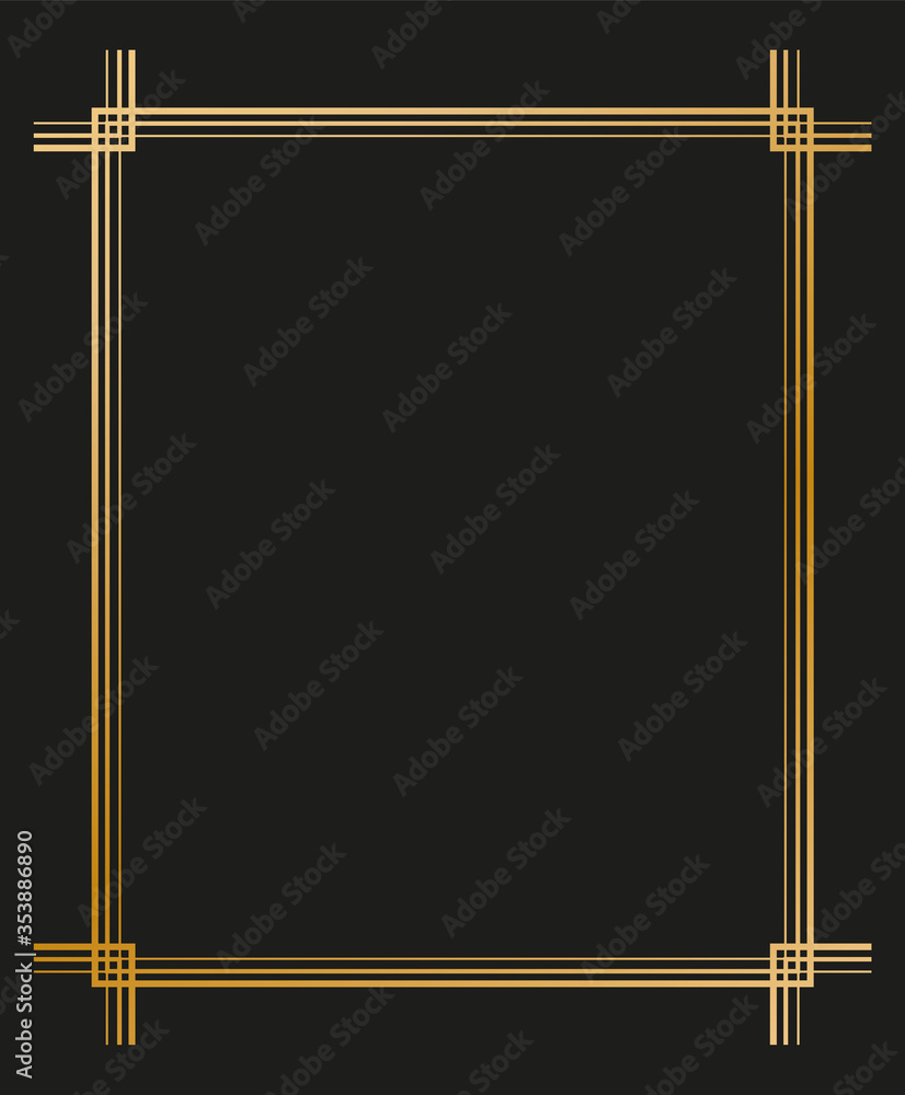 Poster vector illustration of art deco borders and frames. creative pattern in the style of the 1920s for y
