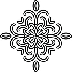 Interesting vector figure with monograms. Antistress coloring element. Decorative figure.