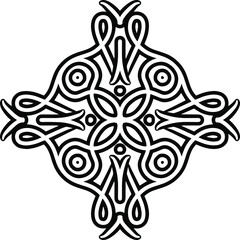 Unusual and sophisticated vector figure. Antistress coloring figure. Decorative element.