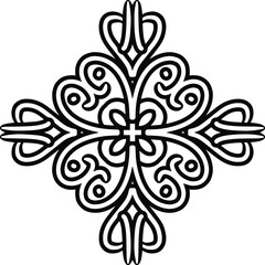 Delicate vector figure with beautiful monograms. Detailed figure for antistress coloring. Decorative element.