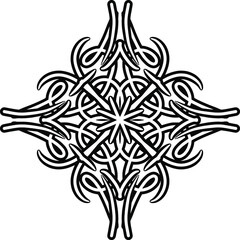 Interesting and unusual vector figure. Elegant lines. Antistress coloring. Decorative element.