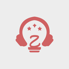 icon logo headphone with letter z vector design	