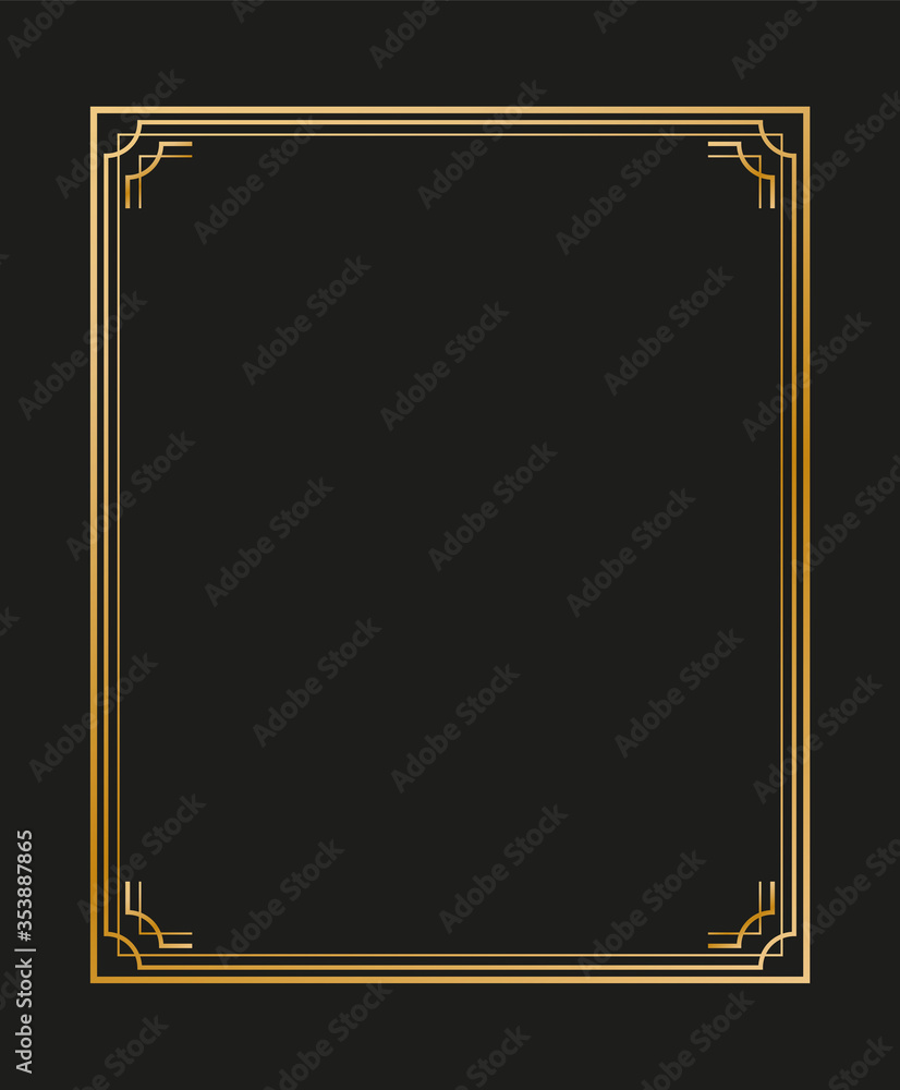 Poster vector illustration of art deco borders and frames. creative pattern in the style of the 1920s for y