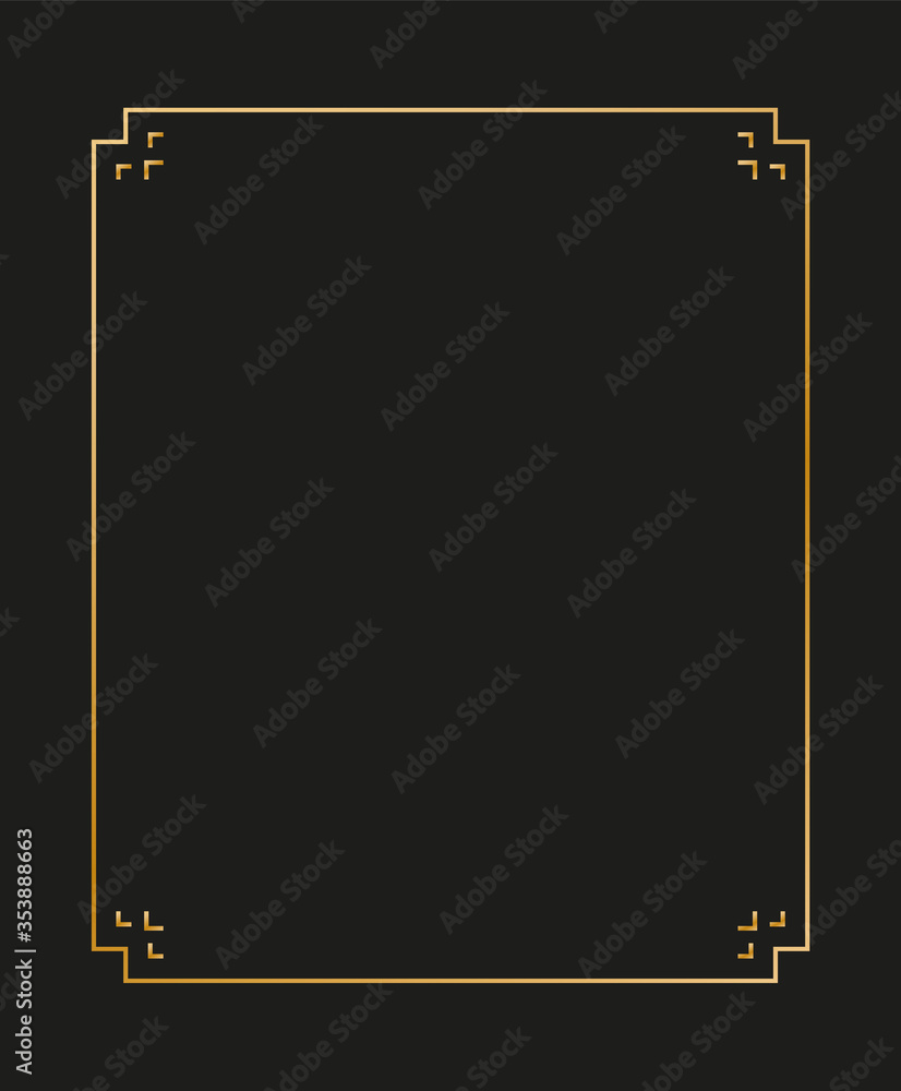 Poster vector illustration of art deco borders and frames. creative pattern in the style of the 1920s for y