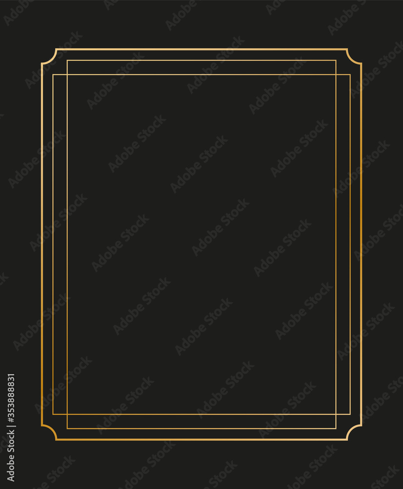 Poster vector illustration of art deco borders and frames. creative pattern in the style of the 1920s for y