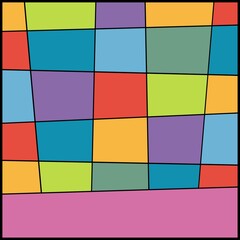 Abstract background from multi-colored squares and rectangles flat icon vector isolated