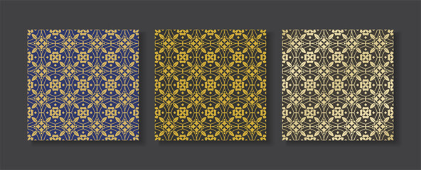 Set of luxury seamless pattern, abstract golden  pattern collections, vector pattern.
