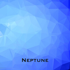 Neptun. Triangle polygonal Neptue in solar system planet. Low polygon vector illustration.Neptune is the eighth and farthest known planet from the Sun in the Solar System.  © MiNiProduction / Ian