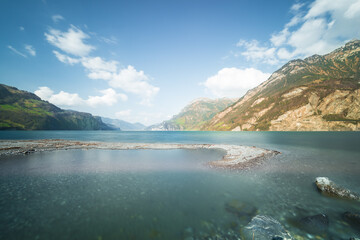 Uri Rotstock is a mountain in the Uri Alps at an altitude of 2928 m.Panorama of the Swiss Alps. Canton Uri.