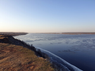 Ice on the Volga river