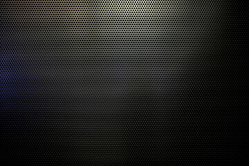 Black Punched Metal Sheet Wall Texture Background.