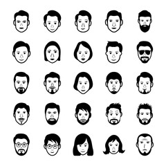 
Pack Of Human Faces And Avatars
