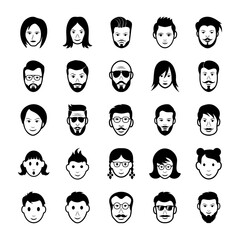 
Pack Of Male, Female, Kids Icons 

