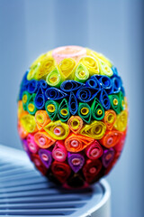 A colorful Easter egg taken in a macro.