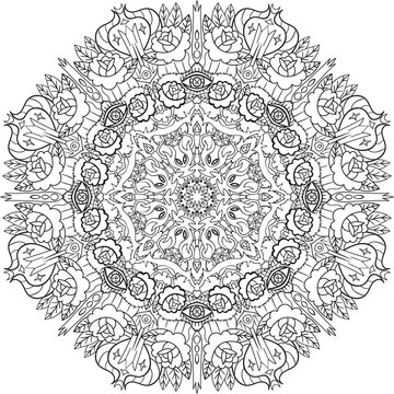 Mandala / Zentangle / Antistress coloring book for adults / Oriental pattern