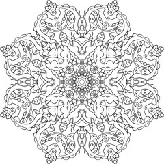 Mandala / Zentangle / Antistress coloring book for adults / Oriental pattern