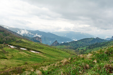 Fototapeta na wymiar Acheshbok Mountains and Pass Devil's Gate in the natural park