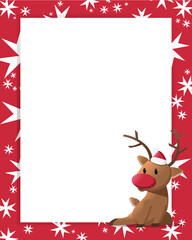 Reindeer Merry Christmas Card Letter Gift Postcard Frame Background Deer