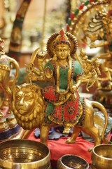 Fototapeta premium Golden statue of Lord Durga 