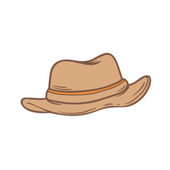 Vector illustration, brown hat. Hat isolated on a white background.