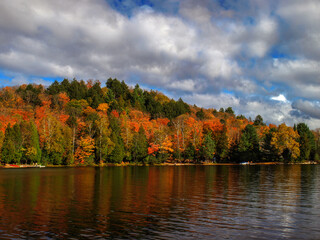 Rolling clouds over a picturesque lake, Algonquin Provincial Park, ON, Canada