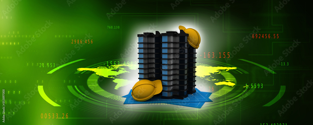 Poster 3d rendering new project plan
