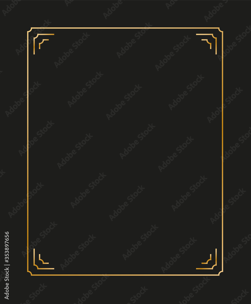 Poster vector illustration of art deco borders and frames. creative pattern in the style of the 1920s for y