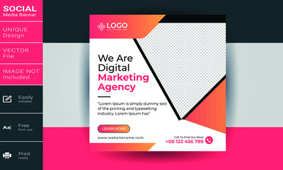 Digital marketing agency social media banner design