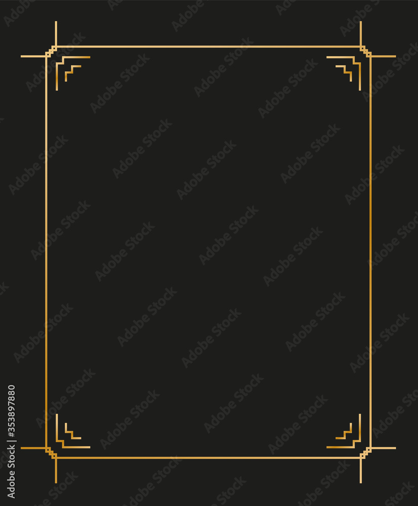 Poster vector illustration of art deco borders and frames. creative pattern in the style of the 1920s for y