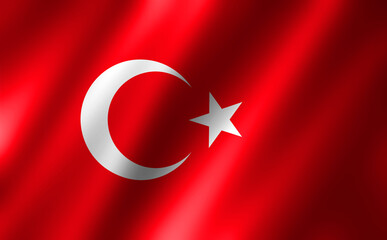 3D rendering of the waving flag  Turkey